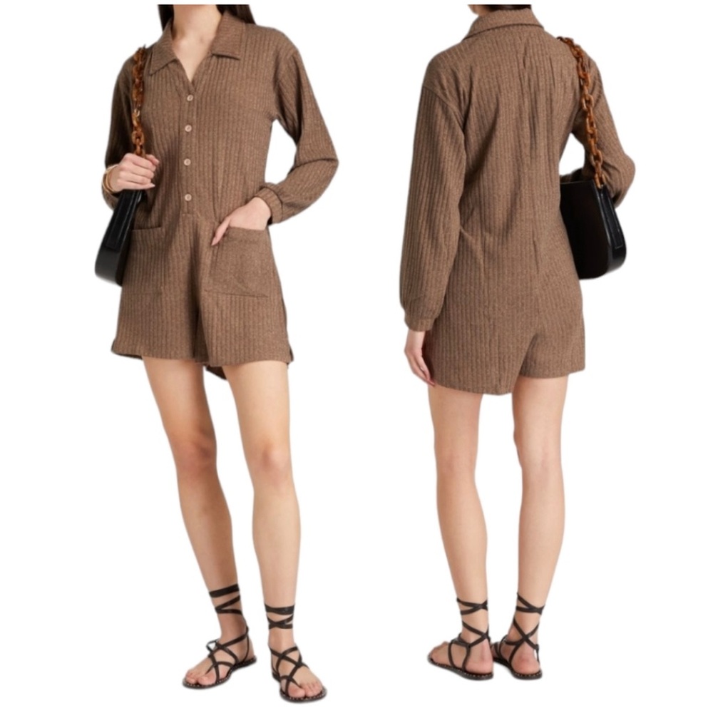 Onia Ribbed Knit Oversized Onsie Size M
